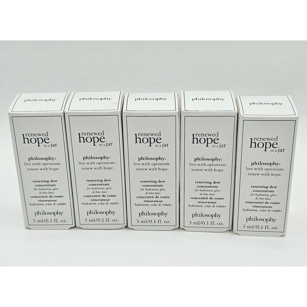 Lot of 5 Philosophy Renewed Hope in a Jar Renewing Dew Concentrate 3ml Mini New